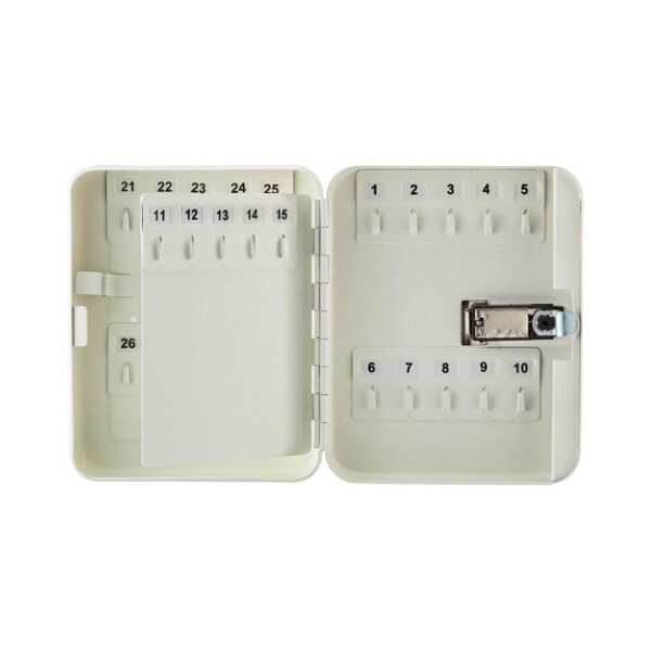 Adiroffice 30-Key Steel Secure Key Cabinet with Combination Lock, White, PK2 - ADI682-30-WHI-2PK