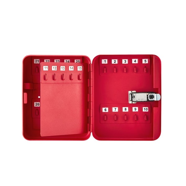 Adiroffice 30-Key Steel Secure Key Cabinet with Combination Lock, Red, PK2 - ADI682-30-RED-2PK