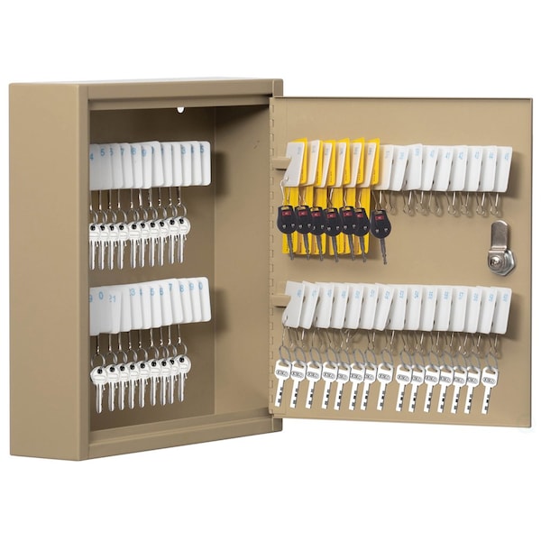 Basicwise 60-Key Security Steel Cabinet with Numbered Tags and Key Lock - Key Holder Wall Mount Lock Box - QI004702