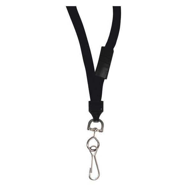 C-Line Products Breakaway Lanyards, Blk, Swivel Hook, PK12 - 89511