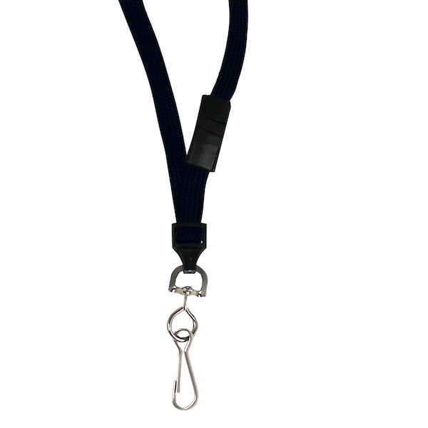 C-Line Products Breakaway Lanyards, Blk, Swivel Hook, PK12 - 89511