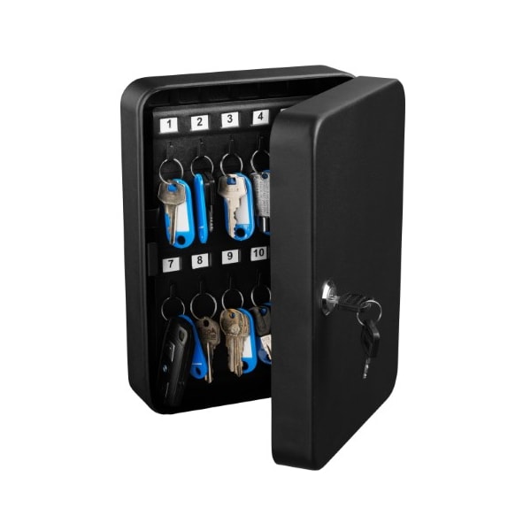 Adiroffice 48 Key Steel Secure Cabinet with Key Lock, Black, PK2 - ADI681-48-BLK-2PK