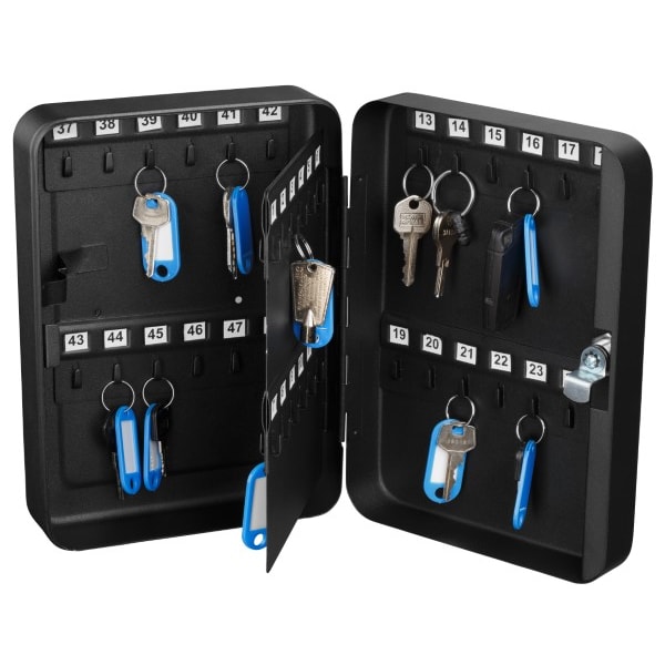 Adiroffice 48 Key Steel Secure Cabinet with Key Lock, Black, PK2 - ADI681-48-BLK-2PK