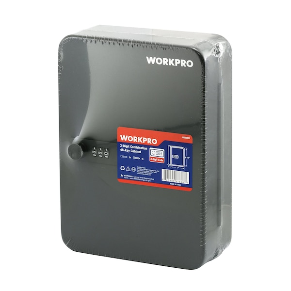 Prime-Line WORKPRO W082083 48 Key Steel Cabinet with Combination Lock 10 in.  x 7 in.  x 3 in.  (Single Pack) - W082083