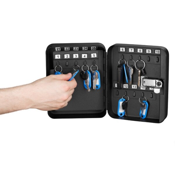 Adiroffice 30-Key Steel Secure Key Cabinet with Combination Lock, Black, PK2 - ADI682-30-BLK-2PK