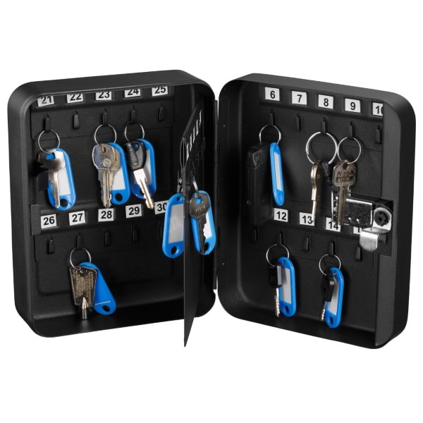 Adiroffice 30-Key Steel Secure Key Cabinet with Combination Lock, Black, PK2 - ADI682-30-BLK-2PK