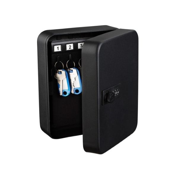 Adiroffice 30-Key Steel Secure Key Cabinet with Combination Lock, Black, PK2 - ADI682-30-BLK-2PK