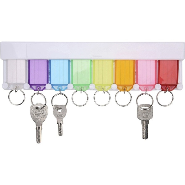 Sparco Key Rack, 8-Tag, 10-1/2"Wx1/2"Lx2-4/5"H, Assorted - SPR02880