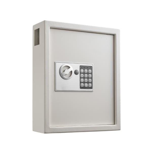 Adiroffice 40-Key Steel Digital Lock Key Cabinet, White - ADI680-40-WHI