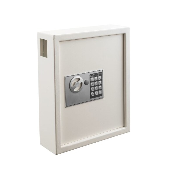 Adiroffice 40-Key Steel Digital Lock Key Cabinet, White - ADI680-40-WHI
