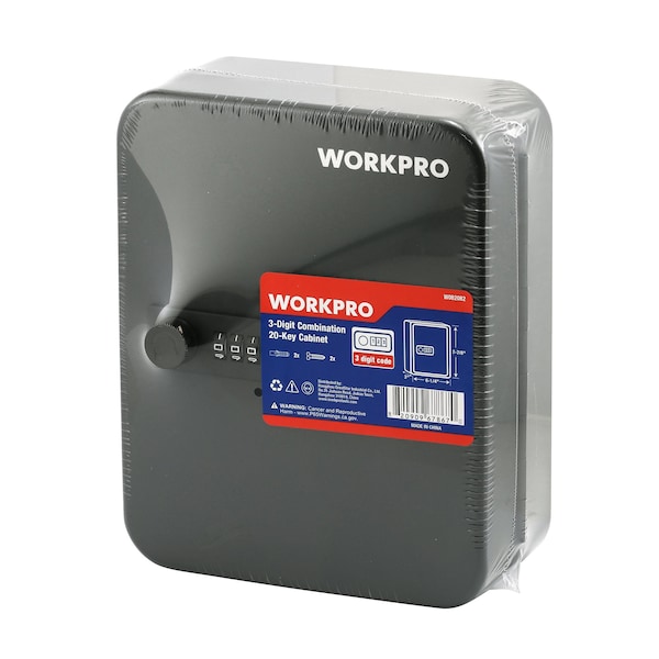 Prime-Line WORKPRO W082082 20 Key Steel Cabinet with Combination Lock 8 in.  x 6.3 in.  x 3 in.  (Single Pack) - W082082