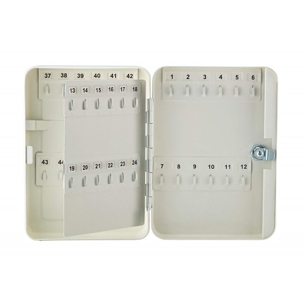 Adiroffice 48 Key Steel Secure Cabinet with Key Lock, White, PK2 - ADI681-48-WHI-2PK