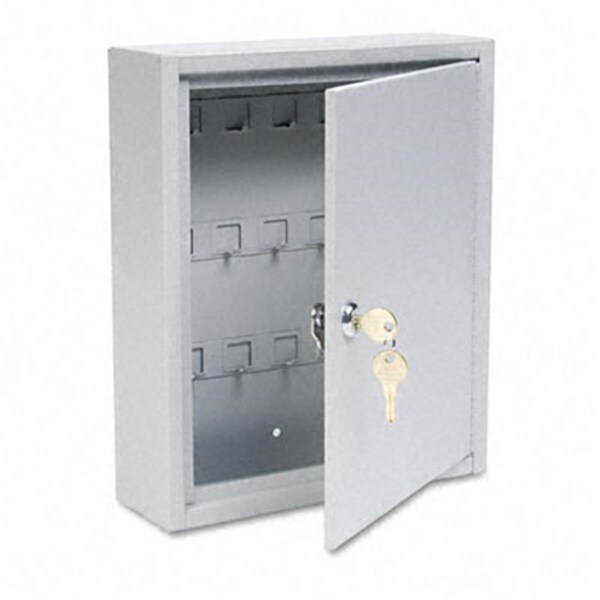 Buddy Products Key Cabinet- 28-key- Steel- Platinum- 10" x 3" x 12" - 128-32