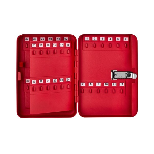 Adiroffice 48-Key Steel Secure Key Cabinet with Combination Lock, Red, PK2 - ADI682-48-RED-2PK