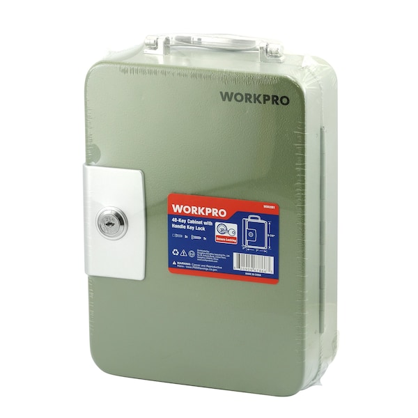 Prime-Line WORKPRO W082082 48 Key Steel Cabinet with Keyed Lock and Handle 10 x 7 x 3 in. - W082081