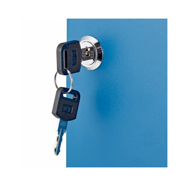 Adiroffice 48 Key Steel Secure Cabinet with Key Lock, Blue, PK2 - ADI681-48-BLU-2PK