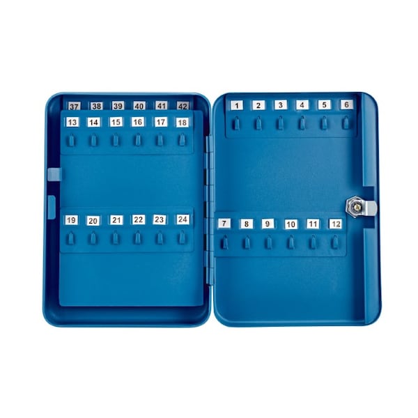Adiroffice 48 Key Steel Secure Cabinet with Key Lock, Blue, PK2 - ADI681-48-BLU-2PK