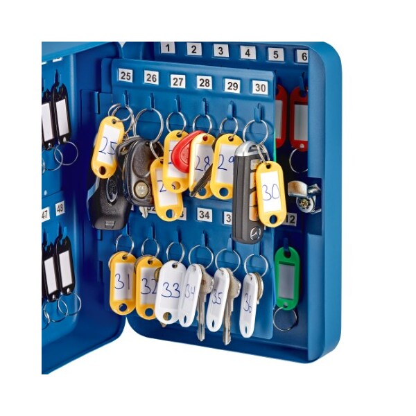 Adiroffice 48 Key Steel Secure Cabinet with Key Lock, Blue, PK2 - ADI681-48-BLU-2PK