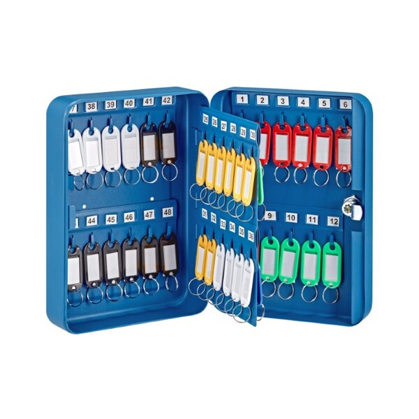 Adiroffice 48 Key Steel Secure Cabinet with Key Lock, Blue, PK2 - ADI681-48-BLU-2PK