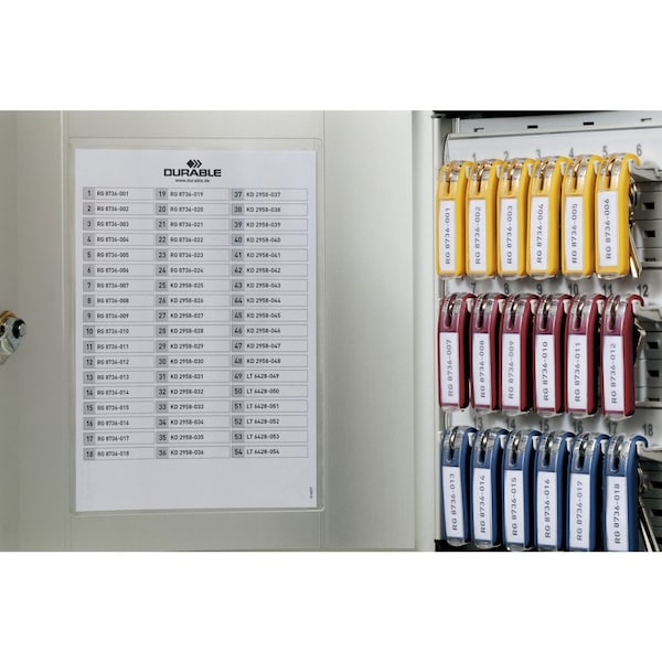 Durable Office Products 54 Key Brushed Aluminum Cabinet, Aluminum, Silver, 54-Key Tag Capacity Key Capacity - DBL195323