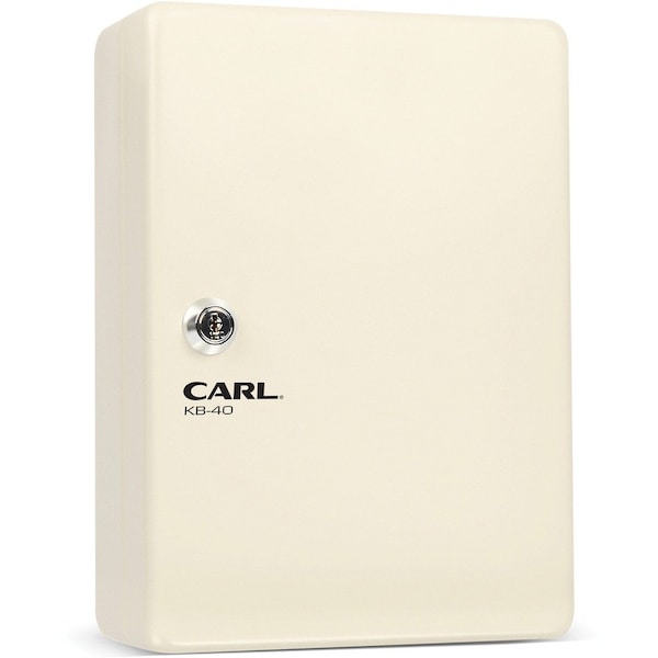 Carl Mfg Steel Security Key Cabinet, Steel, White, 38 Key Key Capacity - CUI80038