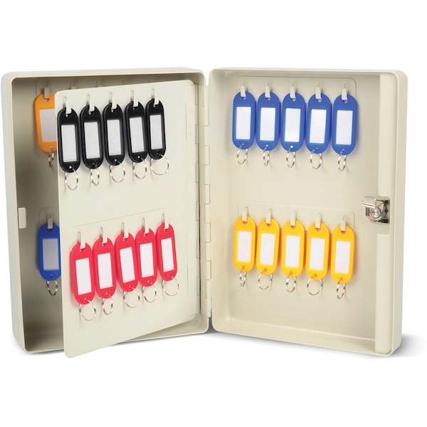 Carl Mfg Steel Security Key Cabinet, Steel, White, 38 Key Key Capacity - CUI80038