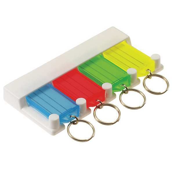Lucky Line Key Tag Rack, Plastic, Green, 4 Key Capacity - 60540