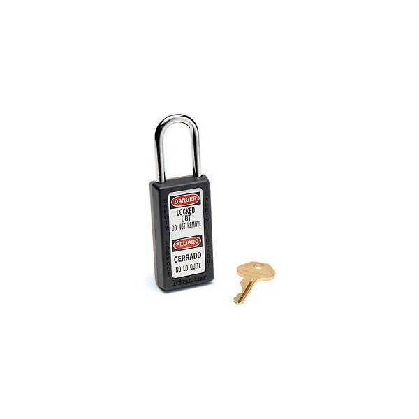 Master Lock Master Lock Safety 411 Series Zenex Thermoplastic Padlock, Black, 411BLK - 411BLK