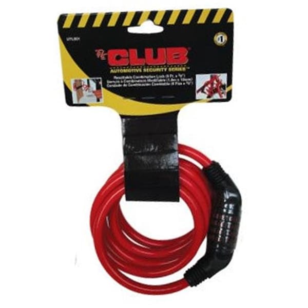 Winner Intl Winner International UTL901 6 Foot Resettable Cable Lock - Red - UTL901