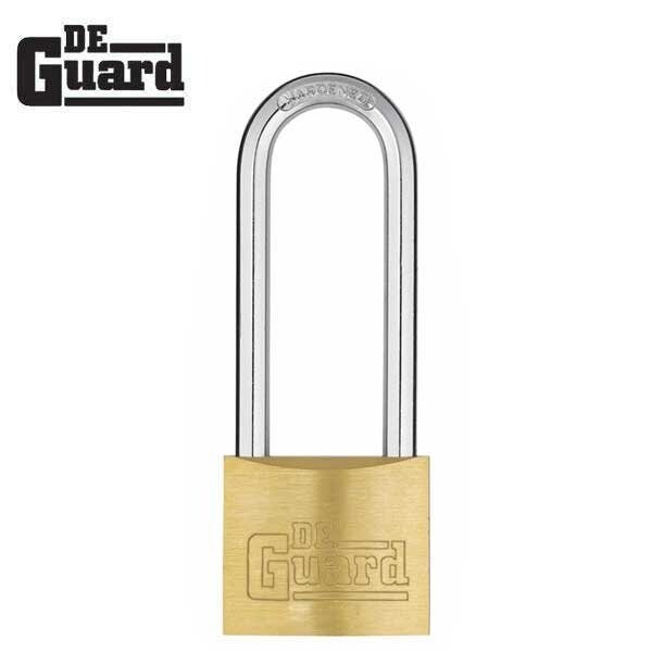 Deguard Brass padlock long shackle 2 1/8"- Keyed Different - DGBPLL-KD