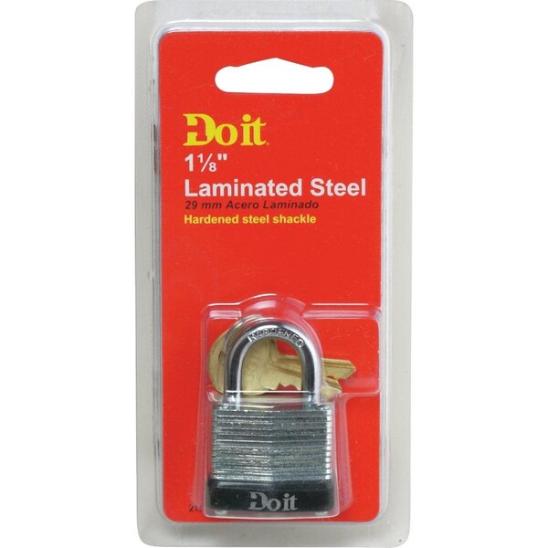 All-Source Laminated Steel 1-1/8in. Pin Tumbler Padlock - 1807DDIB