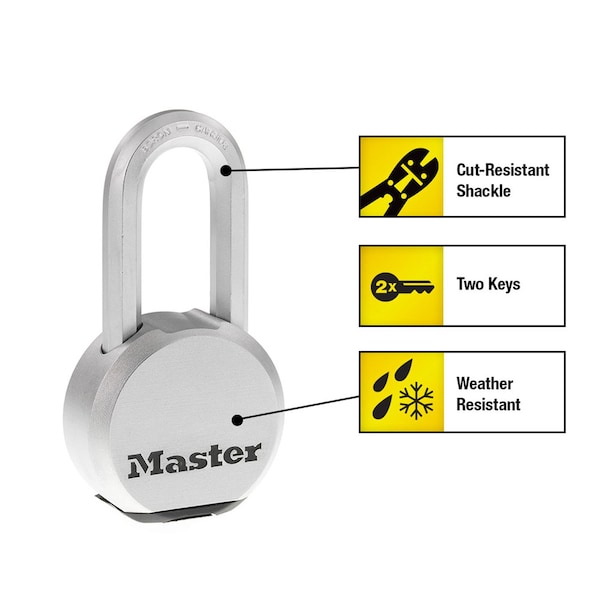 Master Lock Master Lock 4-45/64 in. H X 1-19/64 in. W X 2-1/2 in. L Steel Ball Bearing Locking Weather-Resistant - M930XKADLHCCSEN
