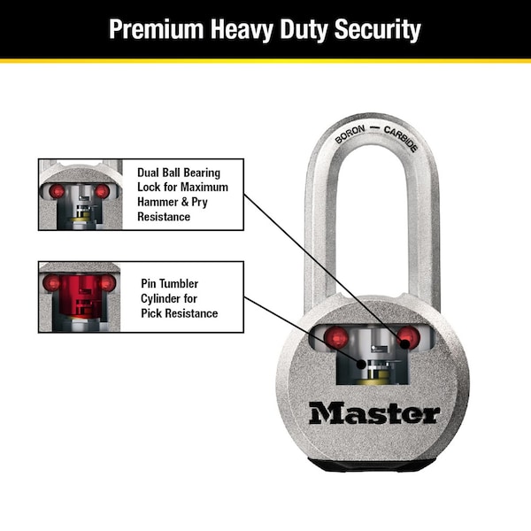 Master Lock Master Lock 4-45/64 in. H X 1-19/64 in. W X 2-1/2 in. L Steel Ball Bearing Locking Weather-Resistant - M930XKADLHCCSEN
