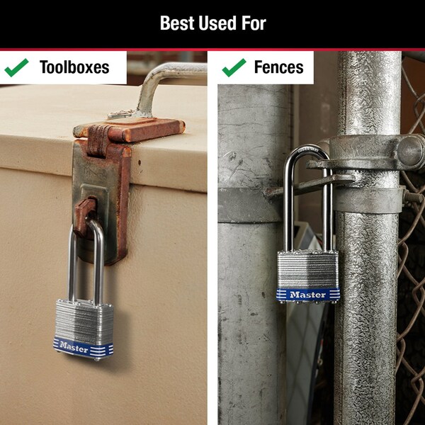 Master Lock Master Lock 4-11 in. H X 1-3/4 in. W Laminated Steel Double Locking Exterior Padlock, PK3 - 1TRILJ