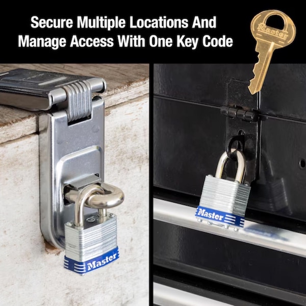 Master Lock Master Lock 1 in. H X 11/16 in. W X 1-1/8 in. L Steel 4-Pin Cylinder Exterior Padlock - 7KA#P467