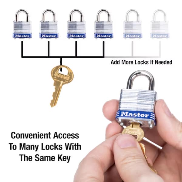 Master Lock Master Lock 1 in. H X 11/16 in. W X 1-1/8 in. L Steel 4-Pin Cylinder Exterior Padlock - 7KA#P467