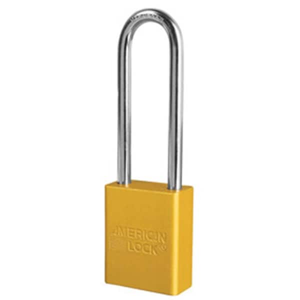 American Lock Aluminum Padlock with 3 in. Shackle, Gold, PK6 - 045-A1107YLW