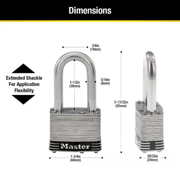 Master Lock Master Lock 3.18 in. H X 1-3/4 in. W Stainless Steel 4-Pin Tumbler Marine Padlock - 1SSKADLFHC