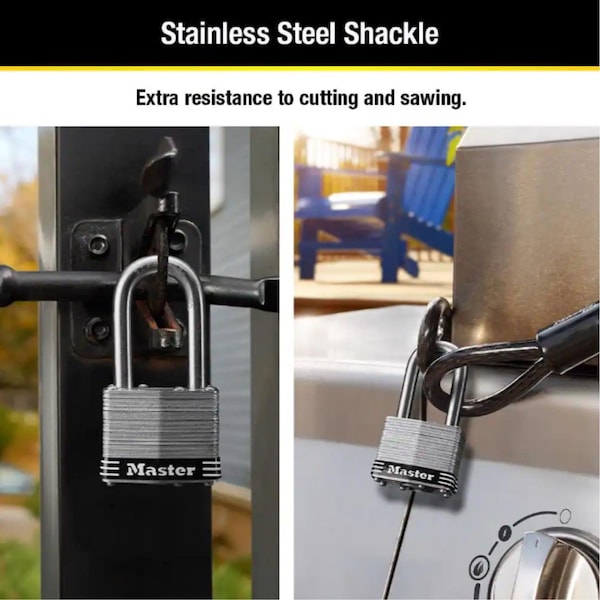 Master Lock Master Lock 3.18 in. H X 1-3/4 in. W Stainless Steel 4-Pin Tumbler Marine Padlock - 1SSKADLFHC
