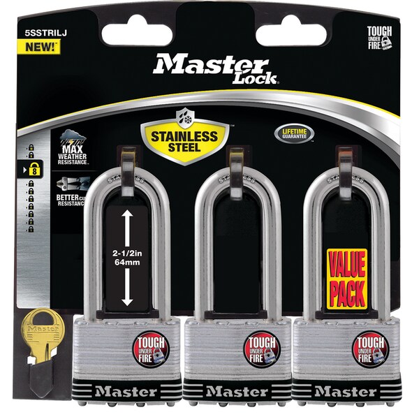 Master Lock Master Lock 2 in. W Laminated Steel 4-Pin Cylinder Weather-Resistant Padlock, PK3 - 5SSTRILJHC