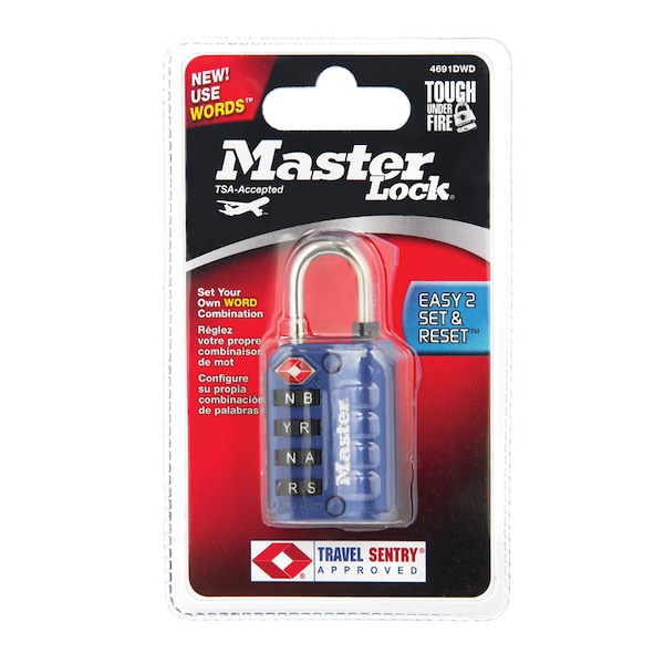 Master Lock Master Lock 1-5/32 in. H X 1 3/8 in. W Steel 4-Dial Combination Luggage Lock - 4691DWD