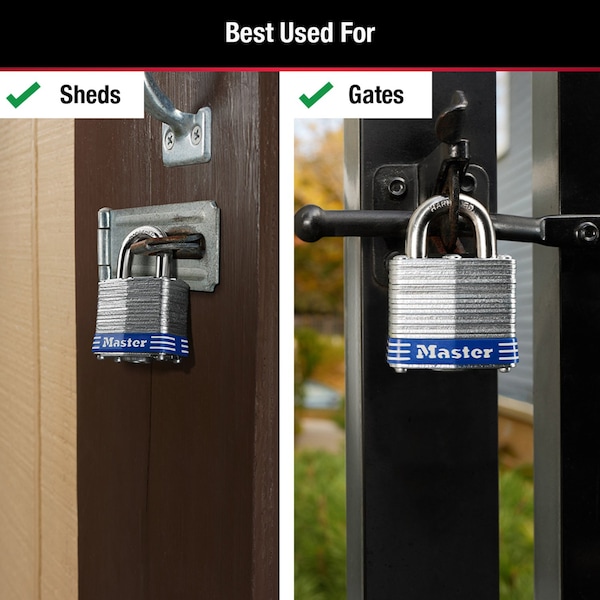 Master Lock Master Lock 1-5/16 in. H X 1-9/16 in. W Laminated Steel Double Locking Exterior Padlock, PK2 - 3T