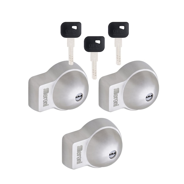 Meroni UFO+ (3) Lock Kit Keyed-alike with (3) reversible keys - 8086H3332B
