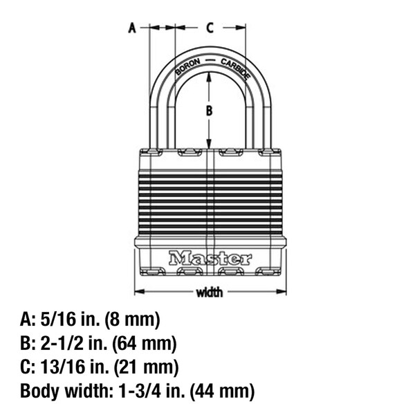 Master Lock Master Lock 1-9/16 in. H X 11/16 in. W X 1-3/4 in. L Steel Dual Ball Bearing Locking Weather-Resista - M1XKADLJCCSEN