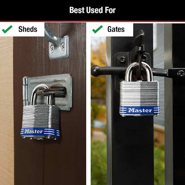 Master Lock Master Lock 1-5/16 in. H X 1-5/8 in. W X 1-1/2 in. L Steel Double Locking Exterior Padlock, PK4 - 3008D