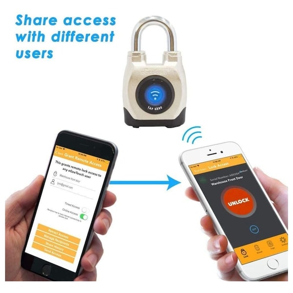 Egeetouch 4th Gen Smart Padlock - Bluetooth and NFC, Short shackle, Pack of 2 - 5-02201-94-2