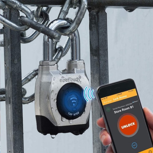 Egeetouch 4th Gen Smart Padlock - Bluetooth and NFC, Short shackle, Pack of 2 - 5-02201-94-2