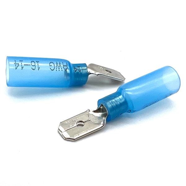 1000 piezas de conectores macho de espada de grado marino azules termocontraíbles, AWG 16-14, 1000PK - EL-1614-MSPADE-HSB-1000