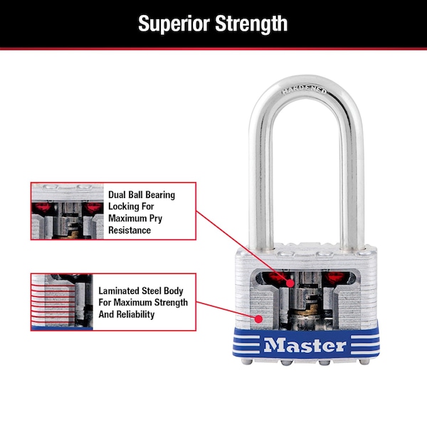 Master Lock Master Lock 3-3 in. H X 1-9 in. W X 27 in. L Steel 4-Pin Cylinder Exterior Padlock, PK3 - 3TRILF