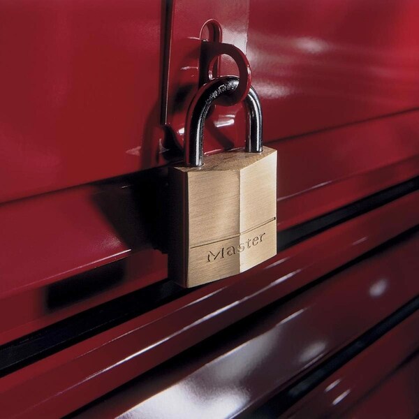 Master Lock Master Lock 1-7/16 in. H X 5/8 in. W X 2 in. L Brass 5-Pin Cylinder Exterior Padlock - 150D